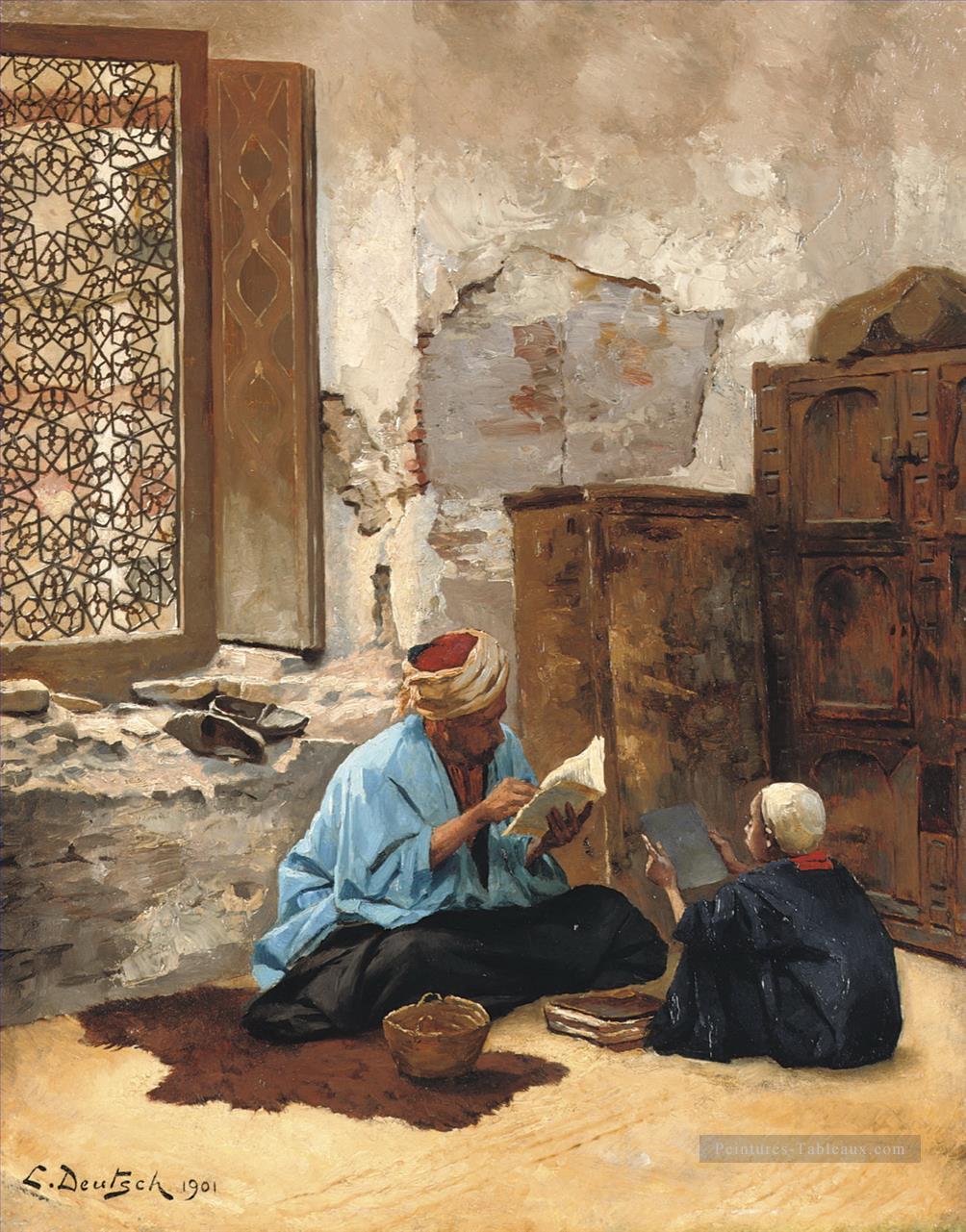 La leçon Ludwig Deutsch Orientalism Araber Peintures à l'huile
